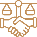 איזון בין שני תחומי התמחות המיוצגים בלחיצת יד.